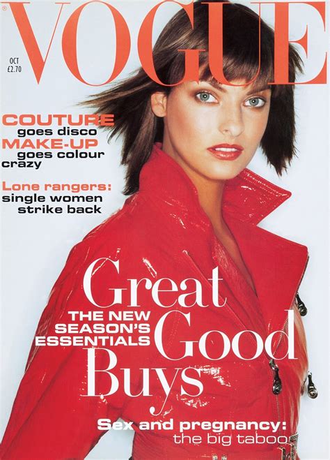 Linda Evangelista ⚜️british Vogue 🇬🇧 October 1994 Vogue Magazine Covers