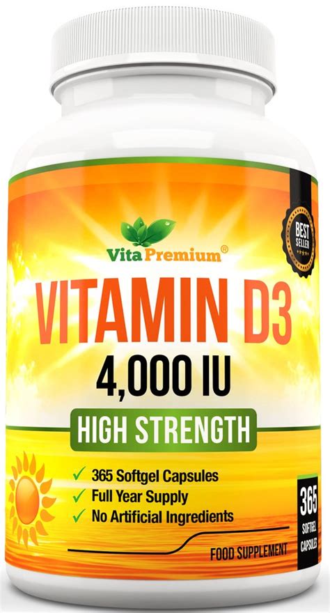 However, up to 50% of the world's population may not get enough sun, and 40% of u.s. Vitamin D 4,000 IU, Maximum Strength - Vita Premium