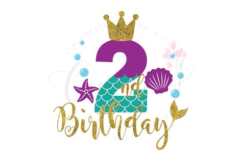 My 2nd Birthday Mermaid Svg Mermaid Svg Mermaid Birthday