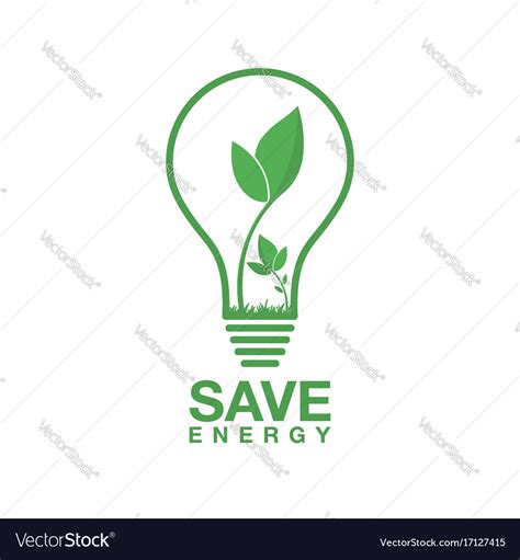 Ecology Logo Energy Saving Lamp Symbol Icon Eco Vector Image