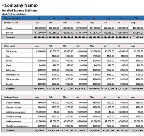 Company Budget Template Excel Free Besttemplatess Besttemplatess