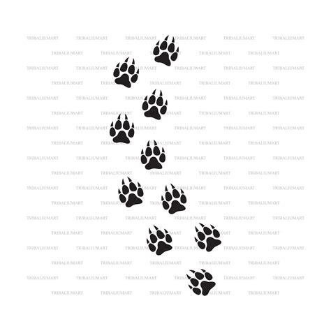 Wolf Paw Print Track Cut Files For Cricut Clip Art Etsy