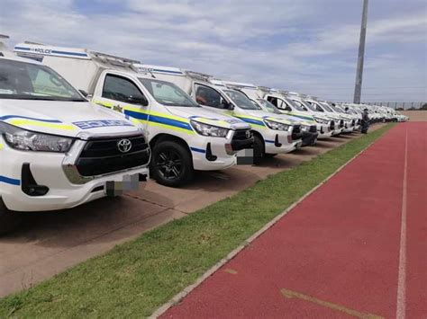 Brand New Toyota Hilux Patrol Vehicles On Show Parade During The Launch Of The South African