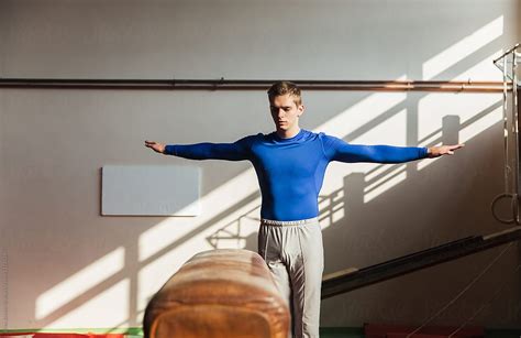 Male Gymnast Performing On Pommel Horse By Stocksy Contributor Jovo