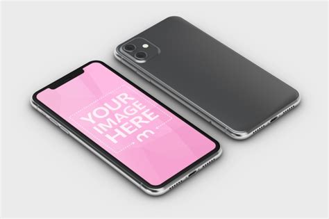 3d Iphone Mockup Template Featuring A Metallic Version Of The