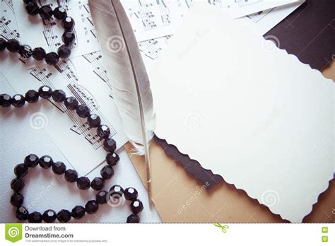 Memories Background With Pen And Feather Stock Image Image Of Design