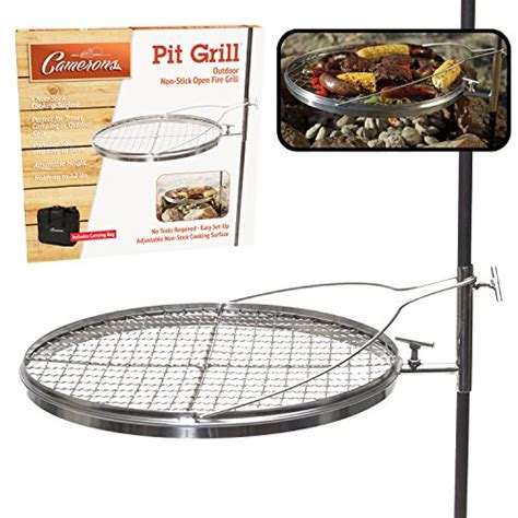 Campfire Pit Grill Open Fire Swivel Camping Grill With Xl Non Stick