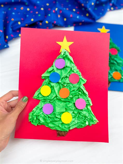 Christmas Tree Tissue Paper Craft For Kids Free Template