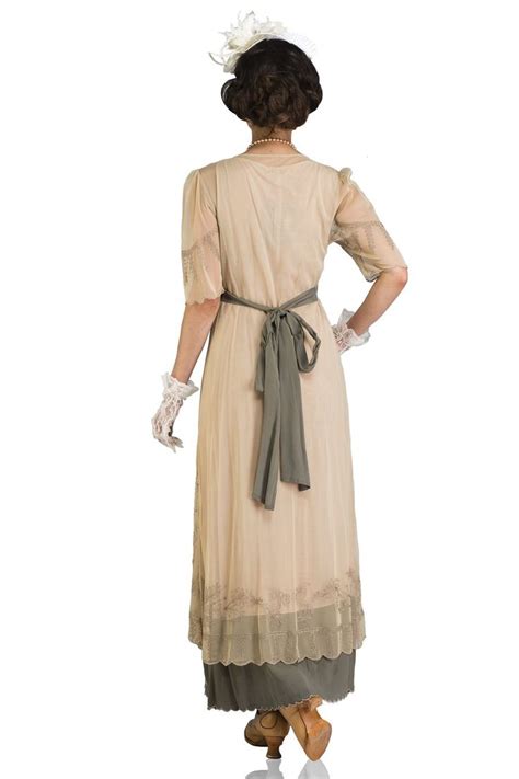 New Vintage Titanic Tea Party Dress In Sage By Nataya Victorian