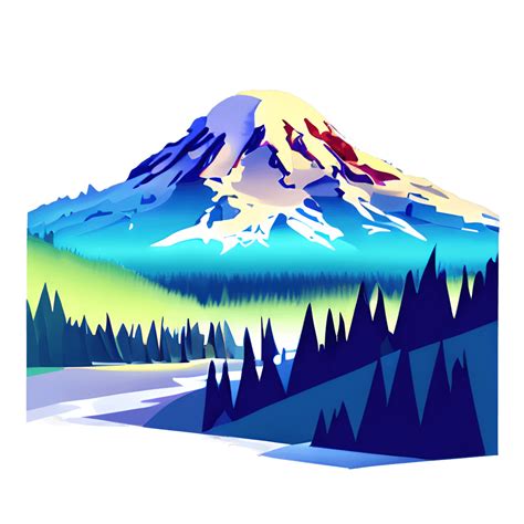 Graphic Of Mount Rainier · Creative Fabrica