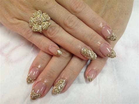 Gold Glitter Gels With Full Glitter Feature Nail Nail Designs Nails