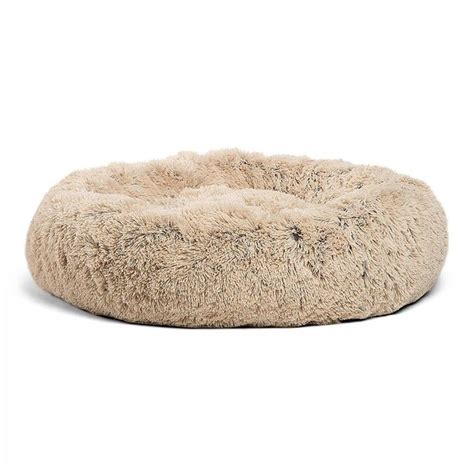 Best Friends By Sheri Taupe Nylon And Faux Fur Round Dog Bed Medium