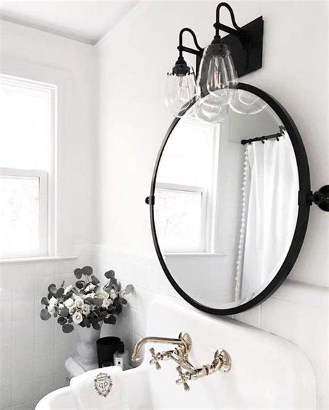 Bathroom mirrors are an essential part of our morning routine. Kensington Round Pivot Mirror in 2020 | Black bathroom ...