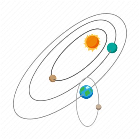 Astronomy Cartoon Earth Orbit Planet Science Sun Icon
