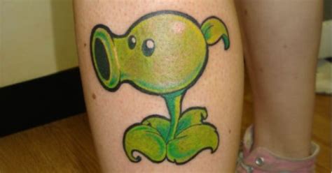 Plants Vs Zombies Pea Shooter Tatuagens Criativas Creative Tattoos
