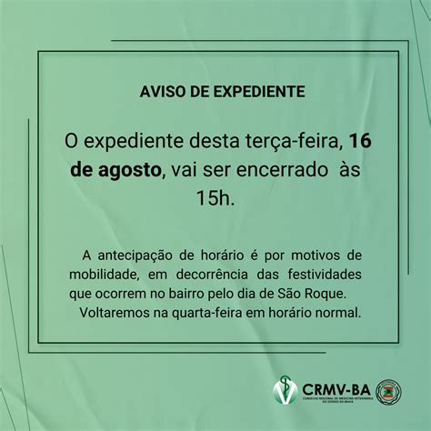 Aviso De Expediente 16 Agosto 2022 Crmv Ba