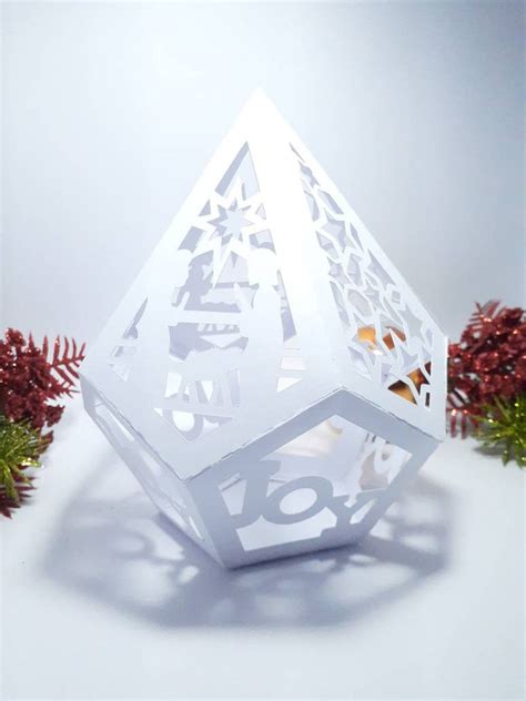 Svg Christmas Centerpiece Cricut Lantern 3d Paper Craft Etsy