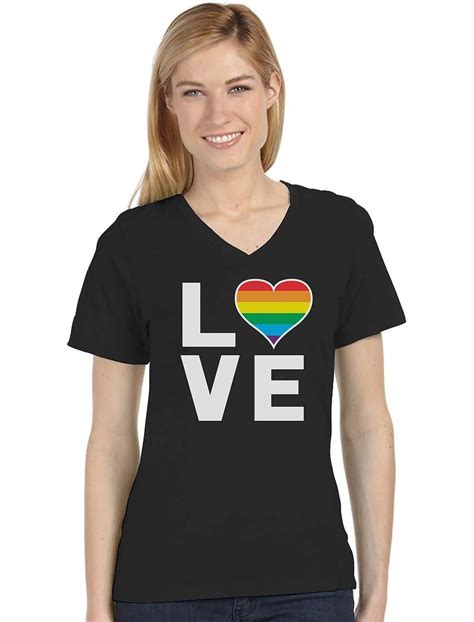 Gay Love Rainbow Heart Gay Pride Awareness T Shirt Jznovelty