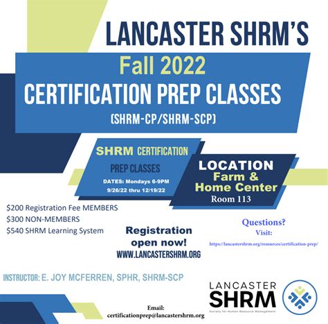 Shrm Cpshrm Scp Certification Prep Classes Lancaster Shrm
