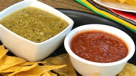 Salsa Verde De Tomatillo Asada Salsa Roja Asada 🇲🇽 Recetas De Salsas Mexicanas Youtube