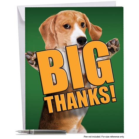 J2369dtyg Big Thank You Greeting Card Thank You Dog Big Thanks
