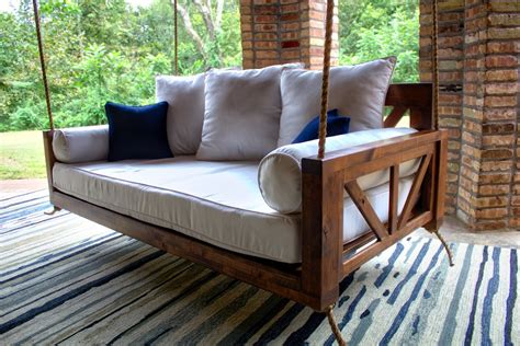 Avery Wood Daybed Porch Swing Etsy