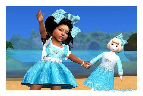 Elsa Dress Bow Shoes And 2 Acc Doll Deco Doll At Sims4 Boutique