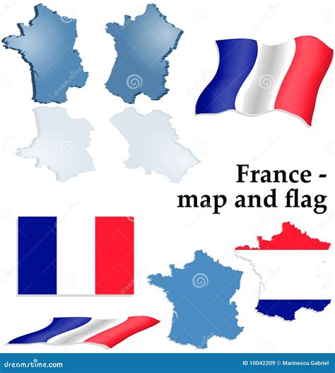 france map and flag set stock vector illustration of state 10042209