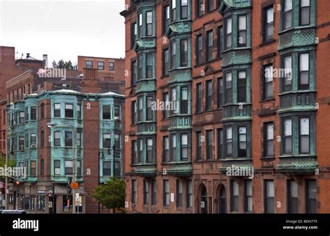 Brick Apartment Buildings Boston Massachusetts Stock Photo Royalty