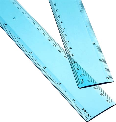 2 Pack Plastic Ruler Straight Ruler Plastic Measuring Tool