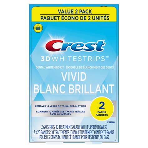 Crest 3d White Whitestrips Classic Vidid Dental Whitening Kit 2 X 10
