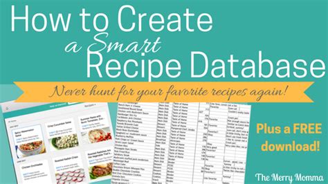 How To Create A Smart Recipe Database The Merry Momma