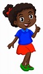 African american girl in blue shirt 299871 Vector Art at Vecteezy