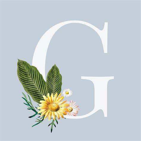 G Floral Alphabet Lettering Psd Premium Image By Sasi