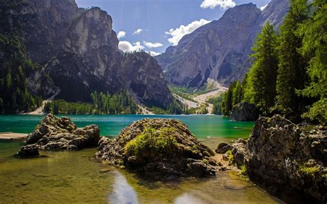 Lago Di Braies Dolomites Wallpapers Wallpaper Cave