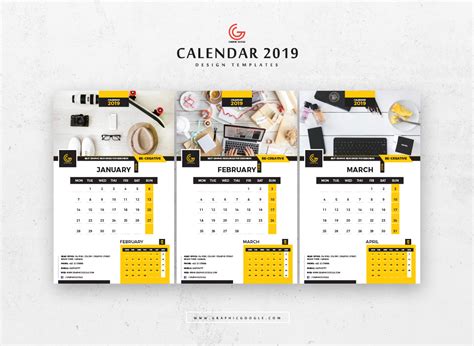 Free 13 Pages 2019 Calendar Design Templates On Behance