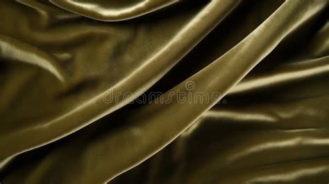 Dark And Muted Gold Satin Close Up Image With Realistic Textures Stock