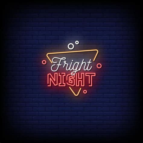 Fright Night Neon Signs Style Text Vector Vector Art At Vecteezy