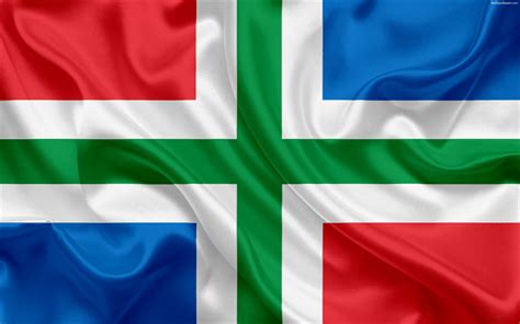 download wallpapers flag of groningen netherlands 4k silk flag administrative division
