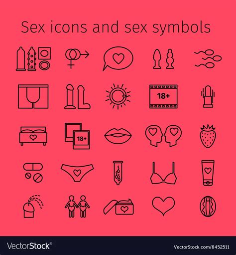 Sex Icons In Line Style Royalty Free Vector Image