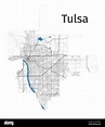 Tulsa map. Detailed map of Tulsa city administrative area. Cityscape ...