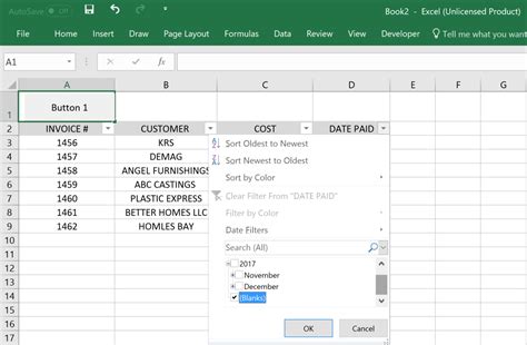 Create A Macro Button In Ms Excel To Filter Data Turbofuture