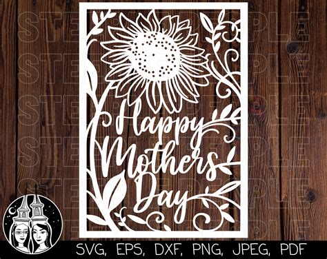 Happy Mothers Day Svg Happy Mothers Day Paper Cut File Etsy