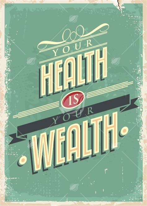 Your Health Is Your Wealth Retro Vector Poster Lukeruk