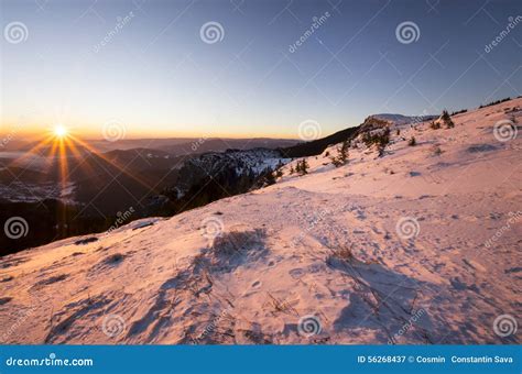 Beautiful Winter Sunrise Stock Photo Image 56268437