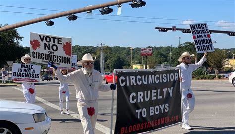 Anti Circumcision Group Protests At Busy Pensacola Intersection