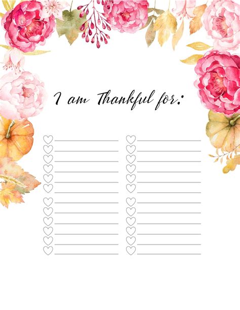Free Printable Gratitude List Templates Hundreds Of Designs