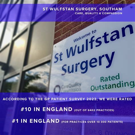 St Wulfstan Surgery Rated 10 Out Of 6402 Practices In England