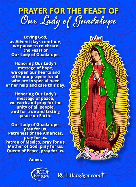 Our Lady Of Guadalupe Feast Catholic Prayers Prayers Lady Guadalupe