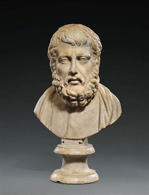 A Roman Marble Portrait Bust Of Hermarchos Of Mytilene Circa 1st